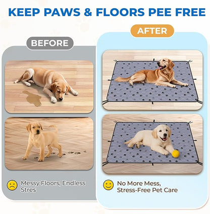 Fostanfly Washable Dog Pee Pads Extra Large 72''x80''-2 Pack Instant Absorb Training Pads, Non-Slip Pet Playpen Mat Waterproof Reusable Floor Mat for Puppy/Senior Dog, Housebreaking & Incontinence