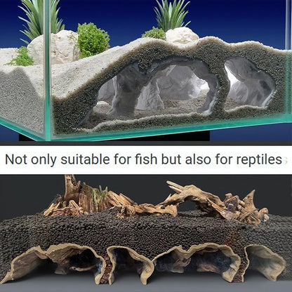 Aquarium Decor, 3D Printed Natural Tunnel Pleco Cave, Fish Hideout Decor for Cichlid, Clown Loach & Kuhli Loach (Yellow)