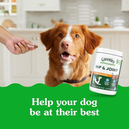 Greenies Supplements Hip and Joint Supplements for Dogs, Chicken Flavor, 6.08 oz. 30-Count