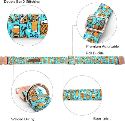 Lionheart glory Dog Collar Blue Dog Collar Summer Dog Collar Party Collar Dog Boy or Girl Soft Durable Adjustable Dog Collars for Small Dogs