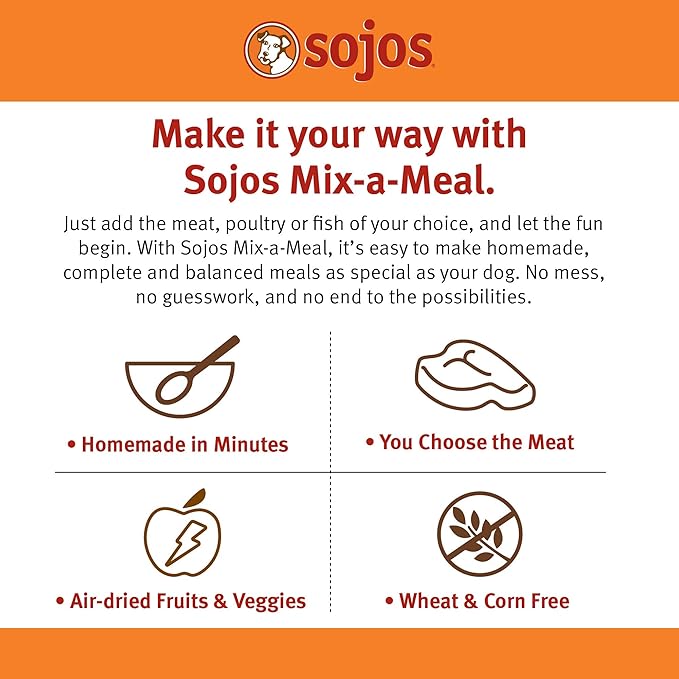 Sojos Mix-A-Meal Grain-Free Pre-Mix Dehydrated Dog Food, 8 lb