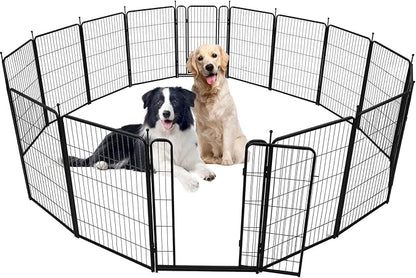 Dog Playpen,40" Height 42.6 Ft(L) 16 Panels Pet Play Pen, Indoor/Outdoor,Heavy Duty Metal Pet Exercise Pen, Wide Door Low Threshold,Portable Pet Playpen for Rv Camping Garden Yard, Quick Install