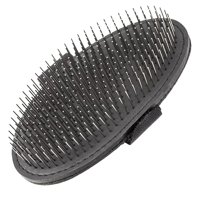 Groom Professional Dog Brush - Terrier Palm Pad Dog Grooming Brush for Dematting - Perfect for Wooly & Wired Coats - Flexible Palm Pad with Stainless Steel Pins - Length 13cm