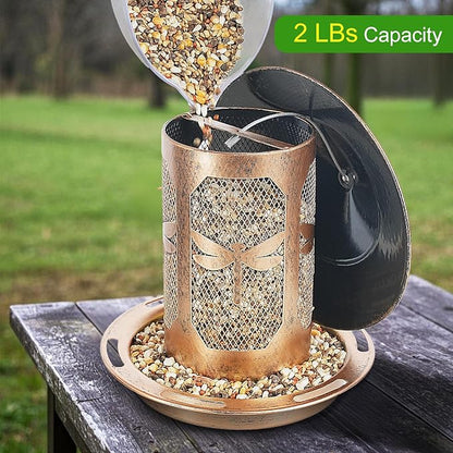 Bird Feeder, Metal Wild Bird Feeders for Outdoors Hanging, Beautiful Birdfeeders for Outside Garden Patio Decors - Dragonfly Pattern