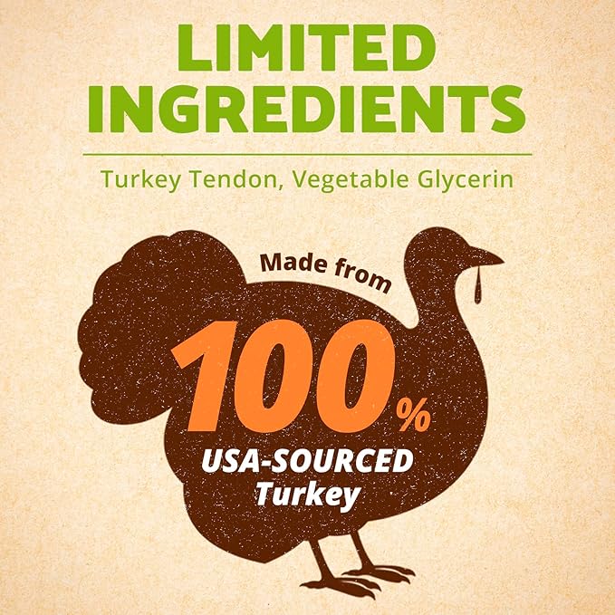 Afreschi Turkey Tendon for Dogs, Small Pretzel 6 Pieces per Pack, USA-Sourced Turkey, All Natural Human Grade Puppy Chew, Hypoallergenic, Rawhide Alternative, Dog Treats for Small Breeds