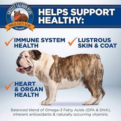Grizzly Pet Products Salmon Plus Omega 3-6-9 Food Supplement for Dogs and Cats, 32 Ounce
