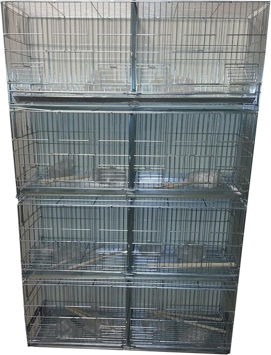 LOT of No Rust Stainless Galvanized Zinc Plated Stackable Breeder Bird Flight Cage with Removable Center Divider and Side Breeding Nest Doors