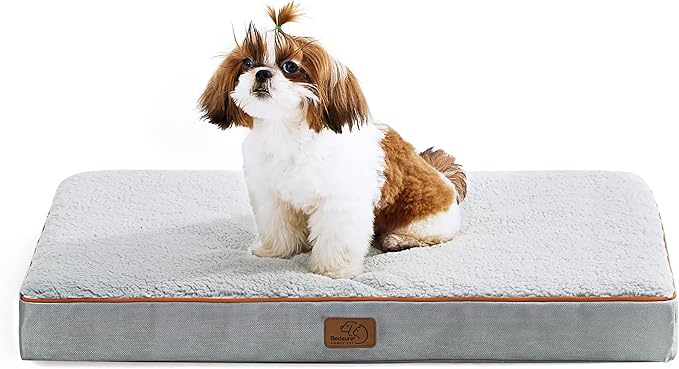 Bedsure Small Dog Bed for Small Dogs - Orthopedic Dog Beds with Removable Washable Cover, Egg Crate Foam Pet Bed Mat, Suitable for Dogs Up to 20 lbs, Oxford Fabric Bottom