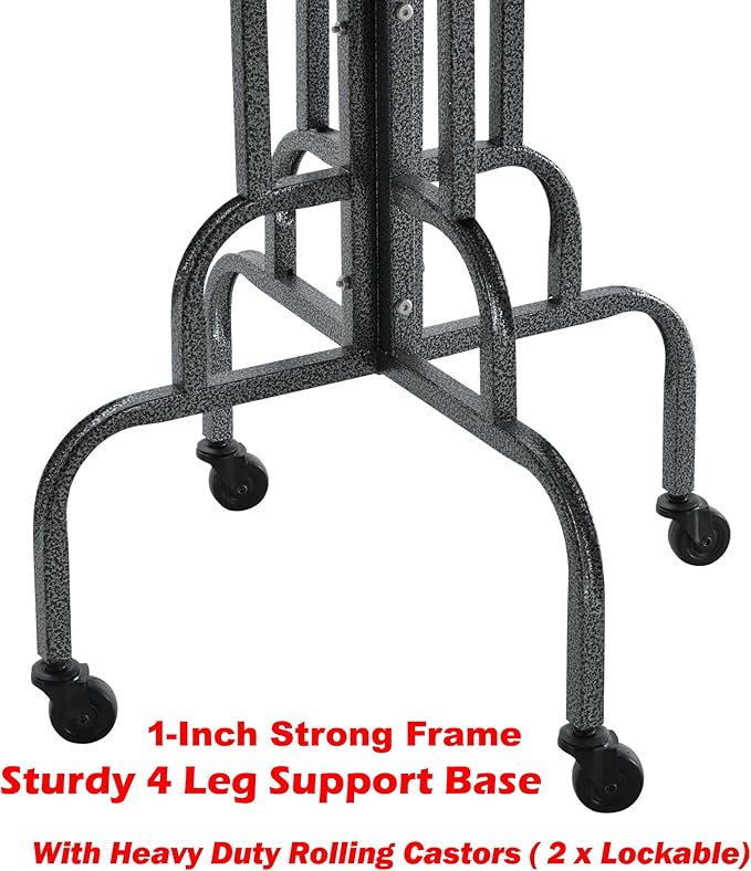 Large Elegant and Durable Parrot Bird Play Gym Ground Wrought Iron Rolling Stand Removable Metal Tray With Climbing Metal Ladder Toy Hook