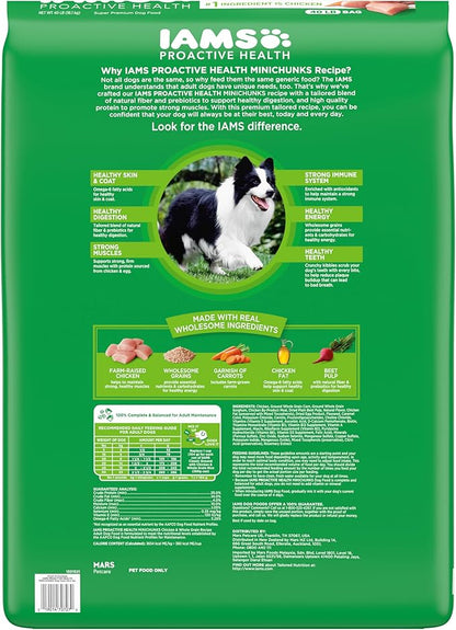 IAMS Proactive Health Minichunks Adult Dry Dog Food with Real Chicken, 40 lb. Bag