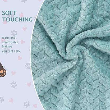 BVAGSS 6 Pack Small Dog Blanket, Super Soft Warm Pet Cover Blankets, Wheat Ears Print Puppy Fleece Flannel Blanket for Small Medium Dogs and Cats MW003