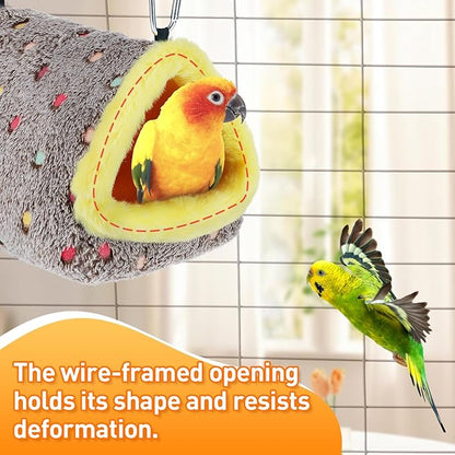MEWTOGO Medium Warm Bird Nest House - Cozy Bird Bed for Cage with Mat, Hanging Hammock Shed Hideaway Hut for Budgerigar Monk Parakeet Rose-Ringed Parakeet Plain Parakeet Sun Conure Cockatiel