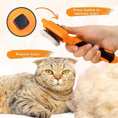Cat Brush with One-Click Release  This versatile dog brush for shedding and massaging is the perfect pet grooming tool for indoor cats and dogs, suitable for pets of all hair types.