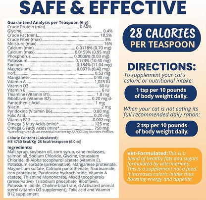 Under the Weather Pet Electrolytes Ready Cal Plus Gel for Cats | Vet-Formulated High-Calorie Supplement for Cats & Kittens | Promotes Weight Gain & Boosts Energy for Sick Felines | 3.5 Oz Tube Pack