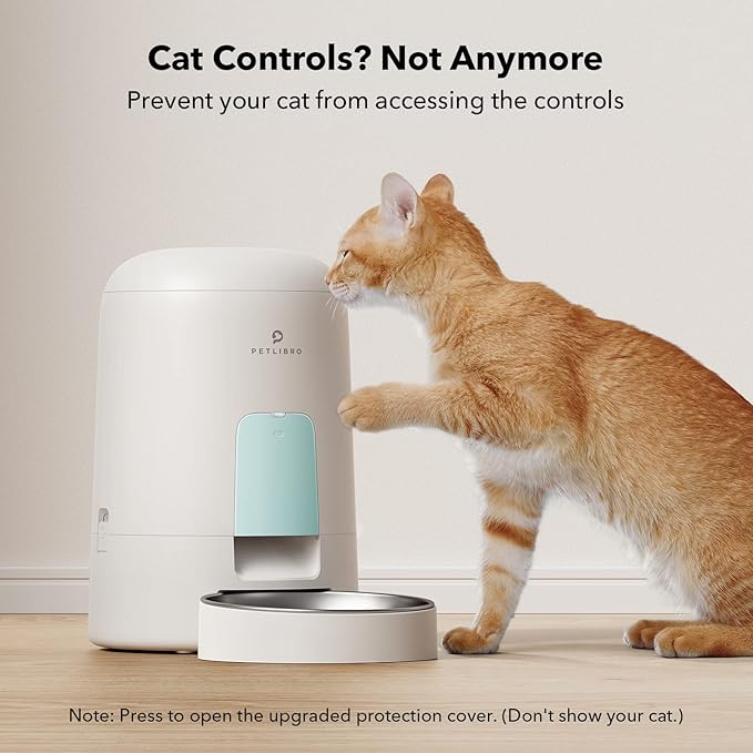 PETLIBRO Automatic Cat Feeder, Battery-Operated Automatic Cat Food Dispenser with 180-Day Life, AIR Cordless Timed Pet Feeder for Cat & Dog, 2L Auto Cat Feeder, White