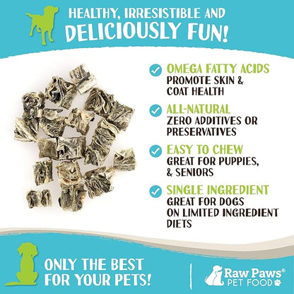 Raw Paws Cod Skin Cubes for Dogs, 5-oz  Cod Skins for Dogs - Fish Skins for Dogs - Fish Skin Chews for Dogs - Cod Skin Dog Treats - Cod Treats for Dogs - Crunchy Cod Treats for Dogs - Cod Dog Treats