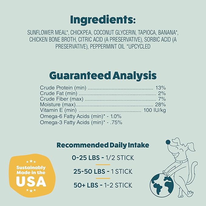 Shameless Pets Banana Bone-Anza Dental Treats for Dogs - Dental Sticks with Hip & Joint Support for Teeth Cleaning & Fresh Breath - Grain, Corn & Soy Free (32 Sticks)