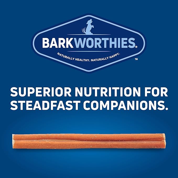 Barkworthies Odor-Free 12-inch Bully Sticks (3 Pack) - Healthy Dog Chews - Protein-Packed, Easily digestible, All-Natural Rawhide Alternative Dog Treats - Promotes Dental Health