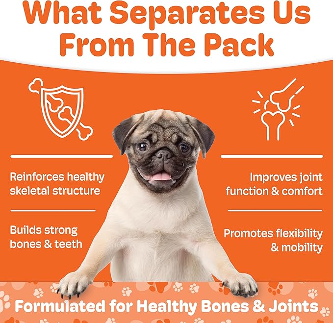 Boneo Canine Maintenance Formula - Lactoferrin-Based Bone and Joint Supplement for Dogs - 90 Ct Dual Pack Chewable Tablets, Liver and Sausage Flavor