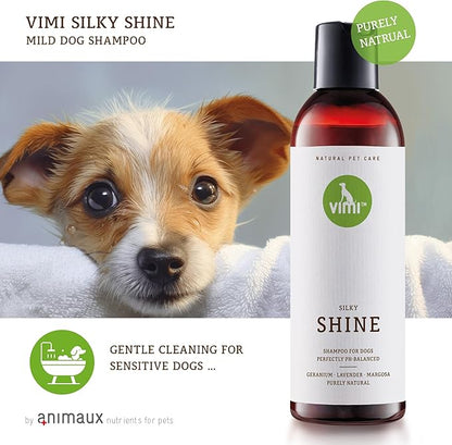 animaux vimi – Silky Shine Dog Shampoo for Sensitive Skin - Relief for Dry, Itchy Skin - Provides Extra Shine - Purely Natural Ingredients - Lavender - Perfectly PH-Balanced - Pet Care - 8.45 fl oz