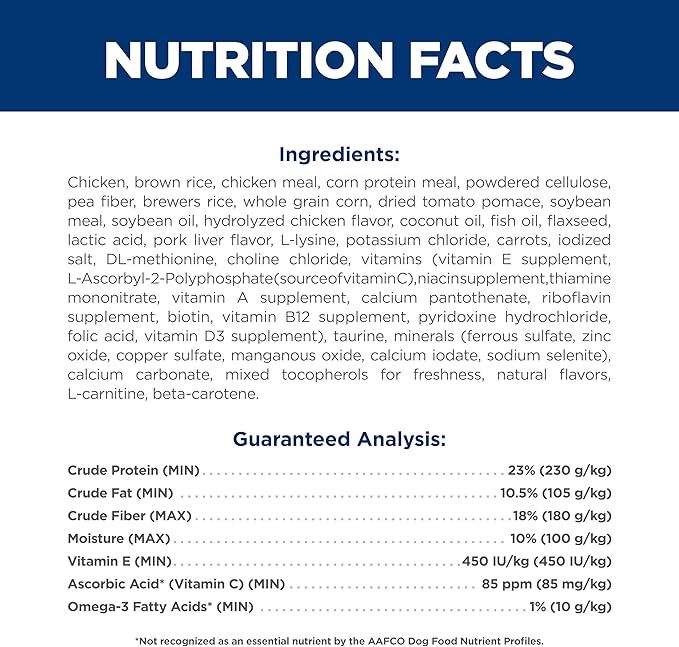 Hill's Science Diet Perfect Weight & Joint Support, Adult 1-6, Weight Management & Joint Support, Dry Dog Food, Chicken & Brown Rice, 3.5 lb Bag