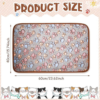 Tatuo 4 Pcs Dog Blanket Pet Puppy Blanket Puppy Teething Toys Paw Print Fleece Blanket for Pet Cat Soft Warm Sleep Mat Guinea Pig Cage Blanket(Small(24 x 16 Inch),Black)