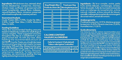 Nutro Crunchy Dog Treats 2 Flavor Variety Bundle: (1) Nutro Crunchy Dog Treats with Real Peanut Butter and (1) Nutro Crunchy Dog Treats with Real Mixed Berries, 10 Ounces Each (2 Bags Total)