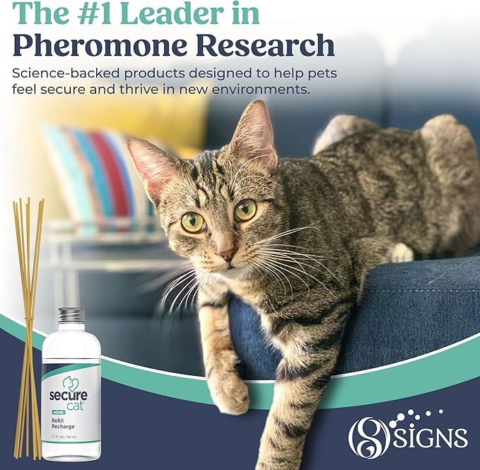 SecureCat Pheromone Home Stick Diffuser Refill, Provides 30 More Days of Natural Support for an Environment of Calm and Well-Being, Helping Relieve Any Feeling of Anxiety and Stress