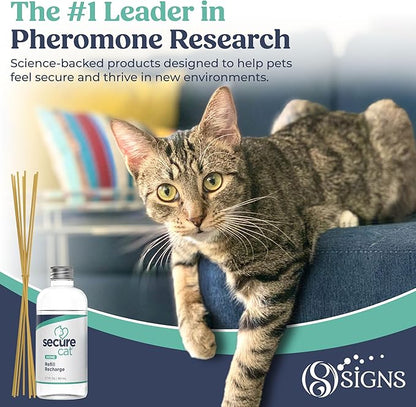 SecureCat Pheromone Home Stick Diffuser Refill, Provides 30 More Days of Natural Support for an Environment of Calm and Well-Being, Helping Relieve Any Feeling of Anxiety and Stress