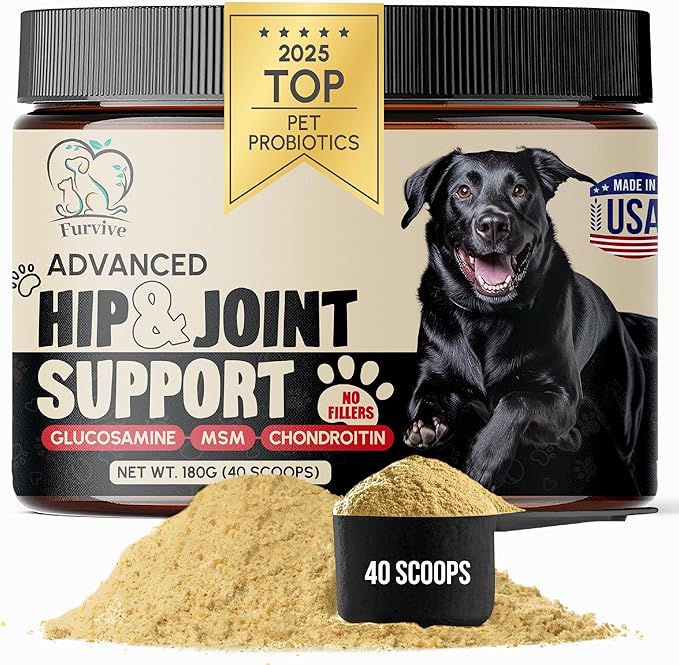 Veterinary Grade Hip and Joint Supplement for Dogs – 40 Scoops Ultimate Strength Dog Supplements for Advanced Mobility, Joint Comfort, Cartilage Health, Flexibility – Liver Flavored