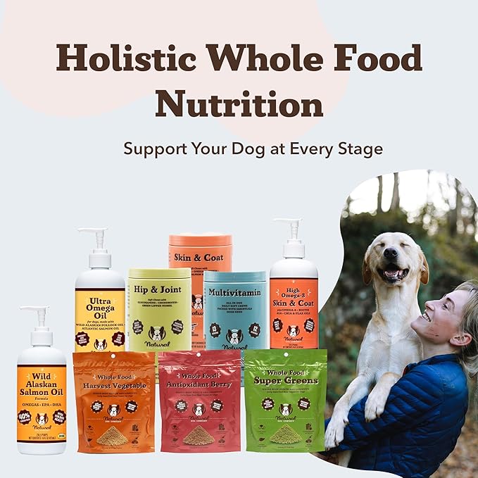 Natural Dog Company Wild Alaskan Salmon Oil Formula with Omega 3, Fish Oil for Dogs Supplement, Skin & Coat Dog Oil, Itchy Relief, Immune Support for Joints & Heart, Food Topper, 8 oz.