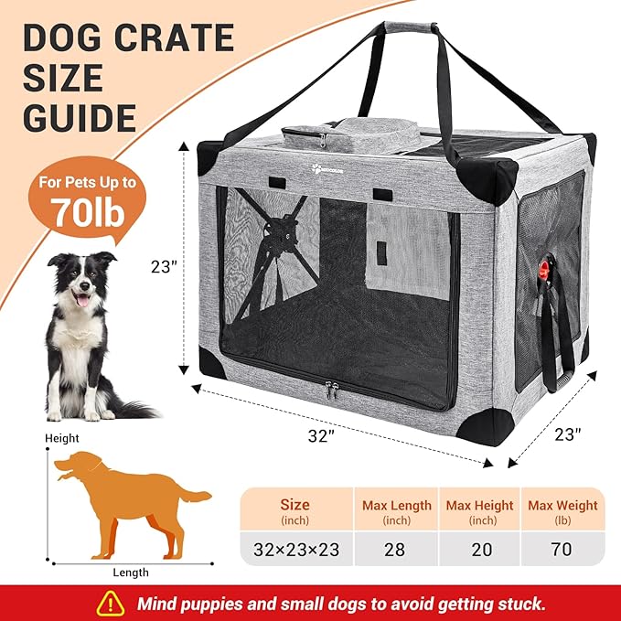 MIU COLOR Portable Dog Playpen 32 Inch, Foldable Play Pen for Indoor Dogs Cats, Dog Kennel Tent for Rabbit or Small Animals, Breathable with Window, Soft mat, Heavy-Duty Oxford, Steel Frame
