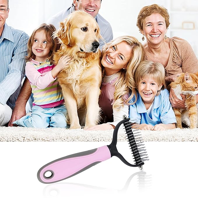 Cat Brush for Shedding, Cat Brushes for Indoor Cats, Pet Cat and Dog Self-Cleaning Brush, Removes Loose Undercoats and Mats, Dog Brush Pet Massage Brush for Short and Long Hair Dogs, Cats, Rabbits