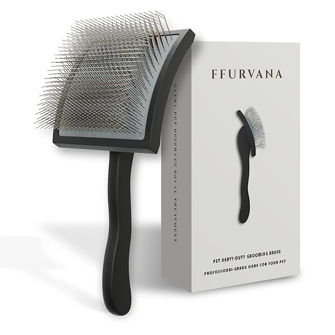 Doodle Slicker Dog Brush _erfect For Goldendoodle & Poodle Hair Maintenance - Medium to Long Hair Breeds-Detangle, Brush, Black  Professional Pet Grooming Brush for Thick & Long-Haired Dogs