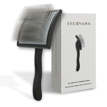 Doodle Slicker Dog Brush _erfect For Goldendoodle & Poodle Hair Maintenance - Medium to Long Hair Breeds-Detangle, Brush, Black  Professional Pet Grooming Brush for Thick & Long-Haired Dogs