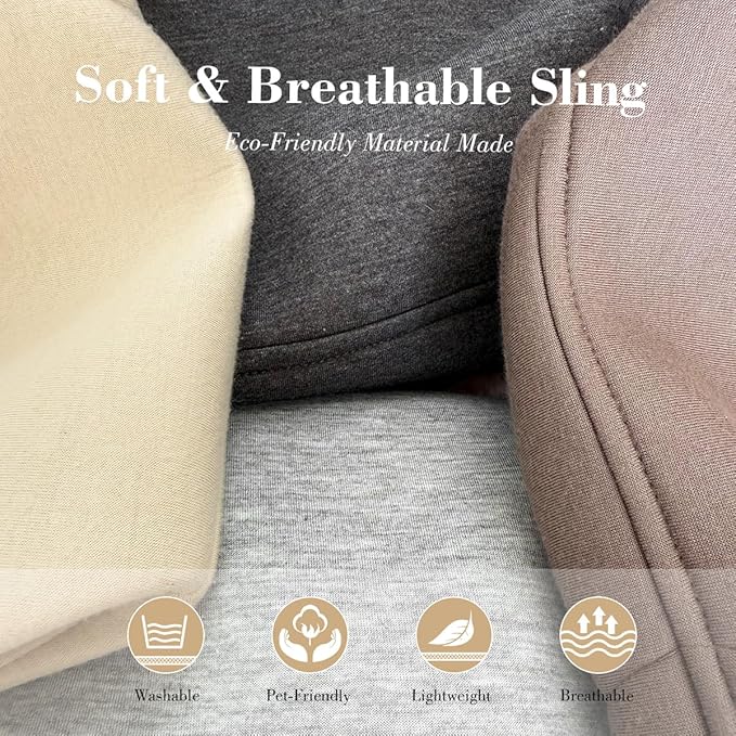 Dog & Cat Carrier Sling, Adjustable Soft Padded Shoulder Puppy Carrier, Hands-Free Dog Carrier Bag with Double Safety Buckles Premium Material for Outdoor Travel (Apricot, L)