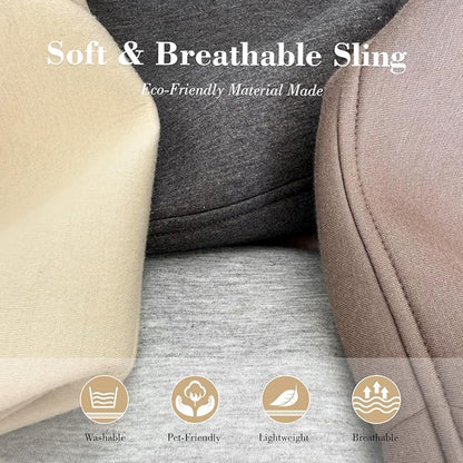 Dog & Cat Carrier Sling, Adjustable Soft Padded Shoulder Puppy Carrier, Hands-Free Dog Carrier Bag with Double Safety Buckles Premium Material for Outdoor Travel (Apricot, L)