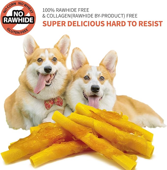 Chicken Wrapped Dog Bone Treat Sticks with Glucosamine & Turmeric, Easy to Digest, Non-Rawhide Soft Chicken Cheese Dog Chew Treats 15pcs/Pack