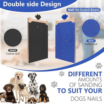 Dog Scratch Board Large Scratching Pad Multi-Functional Trimming Tool Alternative to Dog Nail Clippers and Pet Grinders Easy Nail Care Double Sided