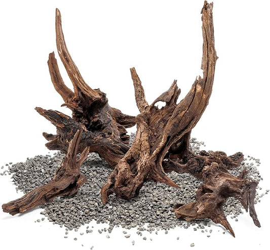 Ultum Nature Systems Driftwood - Pacific Drift Wood for Fish Tank, Planted Tank, Terriarium, Paludarium - Versatile Natural Driftwood Decor, Events Wood Centerpiece - Pacific Wood, L 15-20", 5 Pack