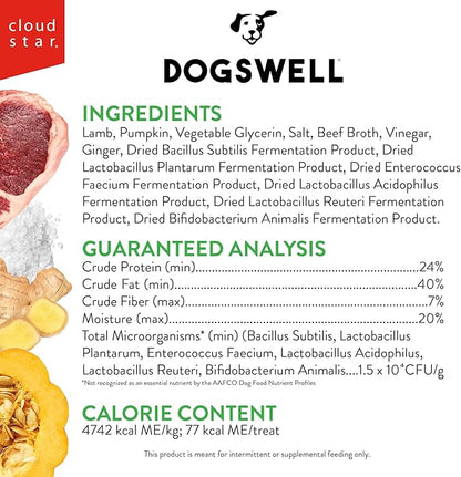 DOGSWELL Gut Health Meaty Jerky Dog Treats, Lamb, 20 oz. Pouch