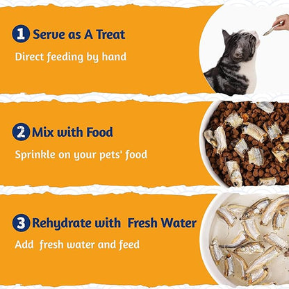 Just Try 10.58 oz Freeze Dried Dog Treats Capelin Fish Raw Single Ingredient Cat Treats High Protein Training Treats Pet Snacks Omega 3 for Skin Coat Health