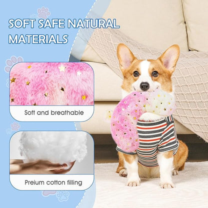 Pet Pillow for Dogs & Cats, Dog Calming Pillow, Dog Neck Pillow U-Shaped Pillow for Dogs & Cat, Soft Fluffy Cat Bed Pillow Pet Calming Toy, Joint Relief Sleeping Improve for Pets(Pink)