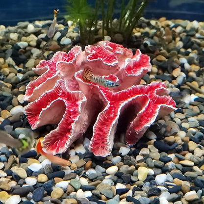 Fish Tank Decoration Coral Aquarium Decoration Simulation Coral Decoration Fighting Fish Dodge Cave Betalie Fish Home Colorful Coral Mountain (Large Orange Coral)