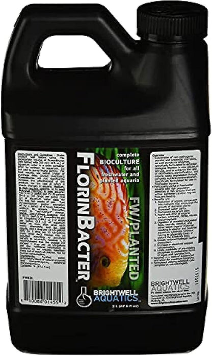 Brightwell Aquatics FlorinBacter7 Freshwater Aquarium Conditioner | Supports Biological Filtration | Removes Ammonia, Nitrite & Nitrate | Improves Water Clarity, 2L