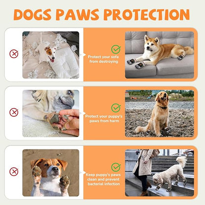 Dog Shoes for Large Small Medium Dogs, Breathable Dog Boots for Summer Hot Pavement, Anti-Slip Dog Booties Paw Protector with Reflective Strips for Outdoor Walking Hiking, Hardwood Floors Size 3