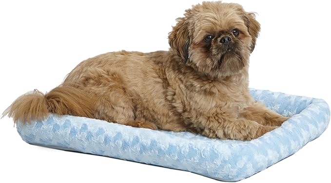 MidWest Homes for Pets iCrate Dog Crate Starter Kit | 24-Inch Dog Crate Kit Ideal for Small Dog Breeds (Weighing 13-25 Pounds) || Includes Dog Crate, Pet Bed, 2 Dog Bowls & Dog Crate Cover (Blue)