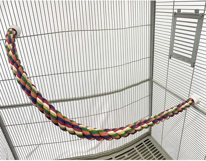 34 Inch Flex Rope (Large) - Bendable Fun Climbing Perch Cage Accessory Toy - Sugar Gliders, Squirrels, Degus, Marmosets, Monkeys, Parrots, Birds, Rats & Other Small Animals
