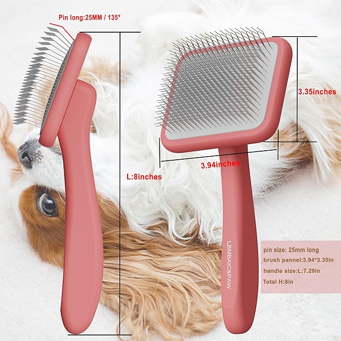 Dog Brushes for Poodle,Doodle,Goldendoodle,Labradoodle Coats Best Slicker Brush for Dogs Thick Long Curly Hair Shedding,Detangles,Fluffy Grooming Soft Long Pin Slicker Brush Dematting(Large)