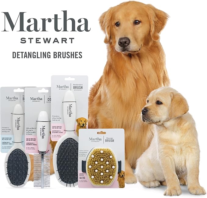 Martha Stewart for Pets Detangling Dog Brush for All Dogs | Brush for Dogs With Short or Long Hair | Great Dog Brushes for Grooming, Grooming Tools for Dogs